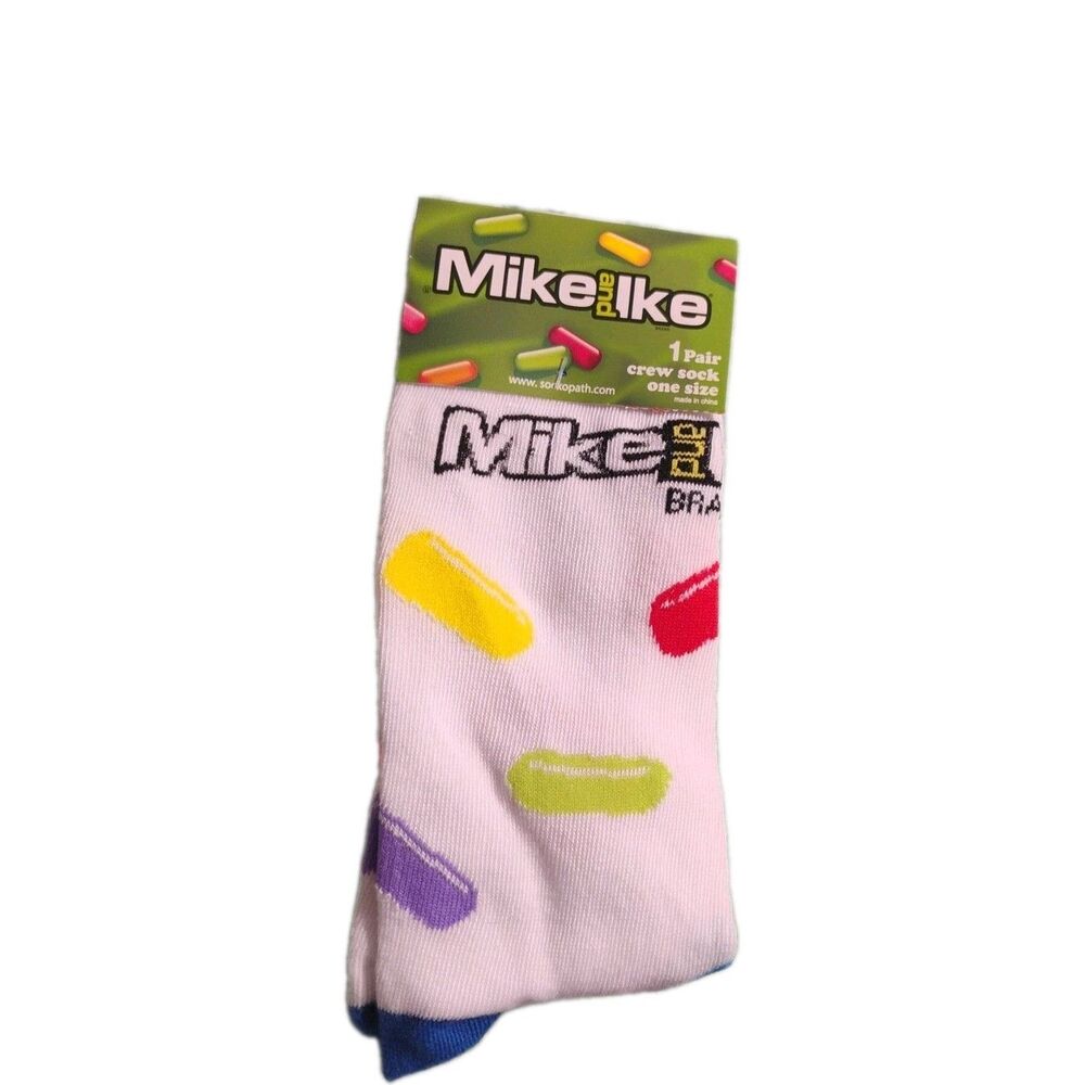 Mike And Ike 1 Pair Crew Sock One Size Mens 7-12 Women 9-14